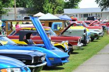 Antique cars on display